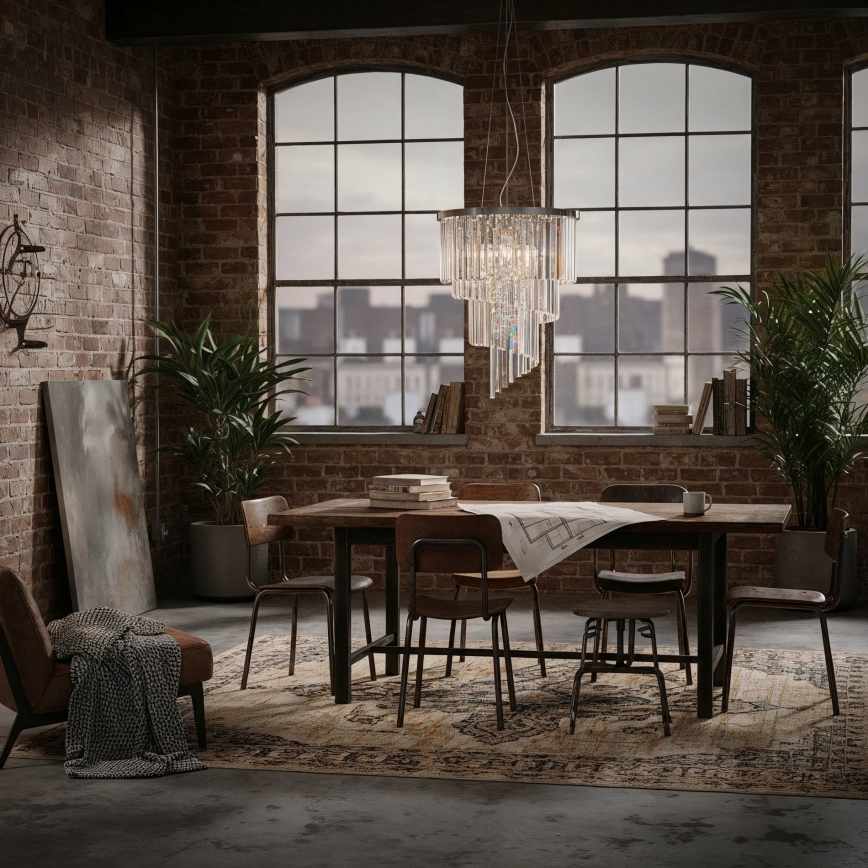 Ideal Lux - Kristall-lühter CARLTON 12xE14/40W/230V d. 50 cm läikiv kroom