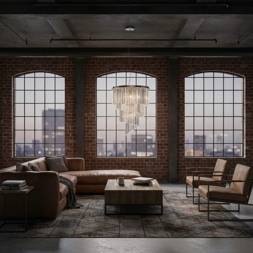 Ideal Lux - Kristall-lühter CARLTON 12xE14/40W/230V d. 50 cm läikiv kroom