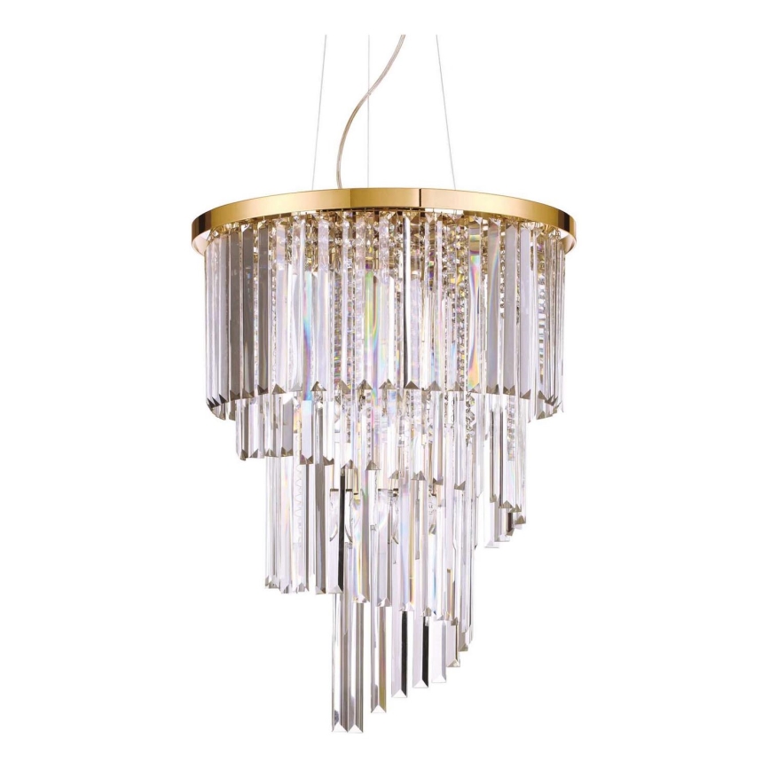 Ideal Lux - Kristall-lühter CARLTON 12xE14/40W/230V d. 50 cm kuldne