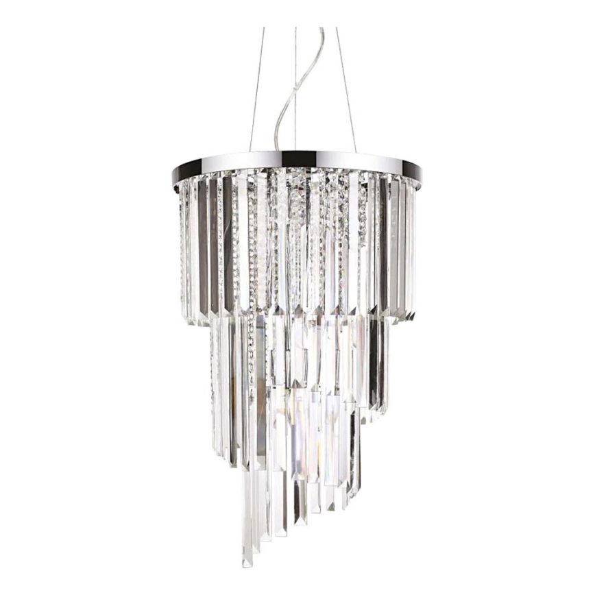 Ideal Lux - Kristall-lühter CARLTON 8xE14/40W/230V d. 40 cm läikiv kroom