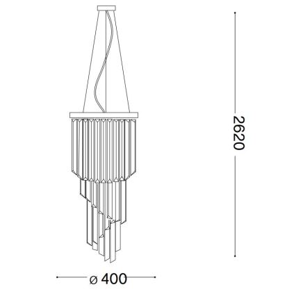 Ideal Lux - Kristall-lühter CARLTON 8xE14/40W/230V d. 40 cm läikiv kroom