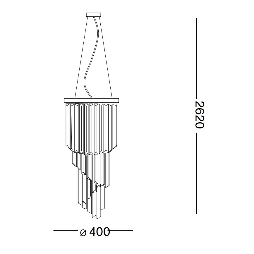 Ideal Lux - Kristall-lühter CARLTON 8xE14/40W/230V d. 40 cm läikiv kroom
