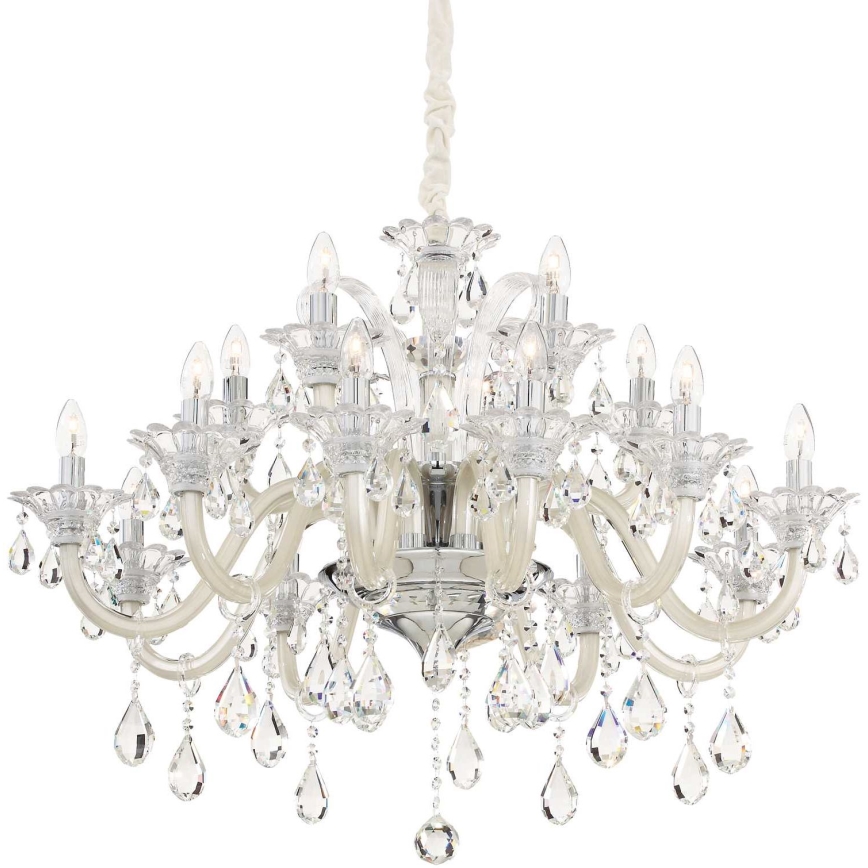 Ideal Lux - Kristall-lühter COLOSSAL 15xE14/40W/230V d. 95 cm kreemikas/läikiv kroom