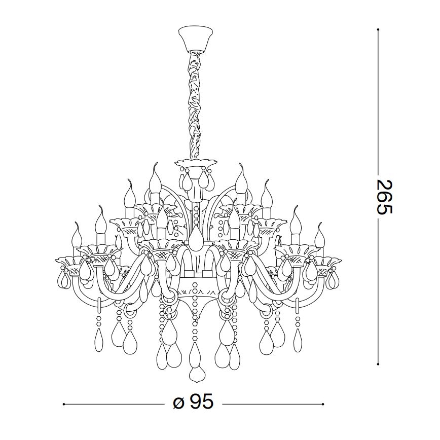 Ideal Lux - Kristall-lühter COLOSSAL 15xE14/40W/230V d. 95 cm kreemikas/läikiv kroom