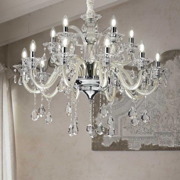 Ideal Lux - Kristall-lühter COLOSSAL 15xE14/40W/230V d. 95 cm kreemikas/läikiv kroom