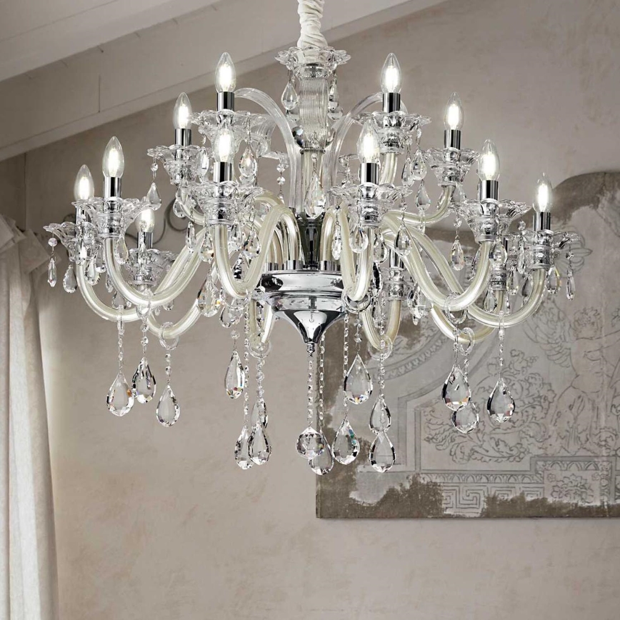 Ideal Lux - Kristall-lühter COLOSSAL 15xE14/40W/230V d. 95 cm kreemikas/läikiv kroom