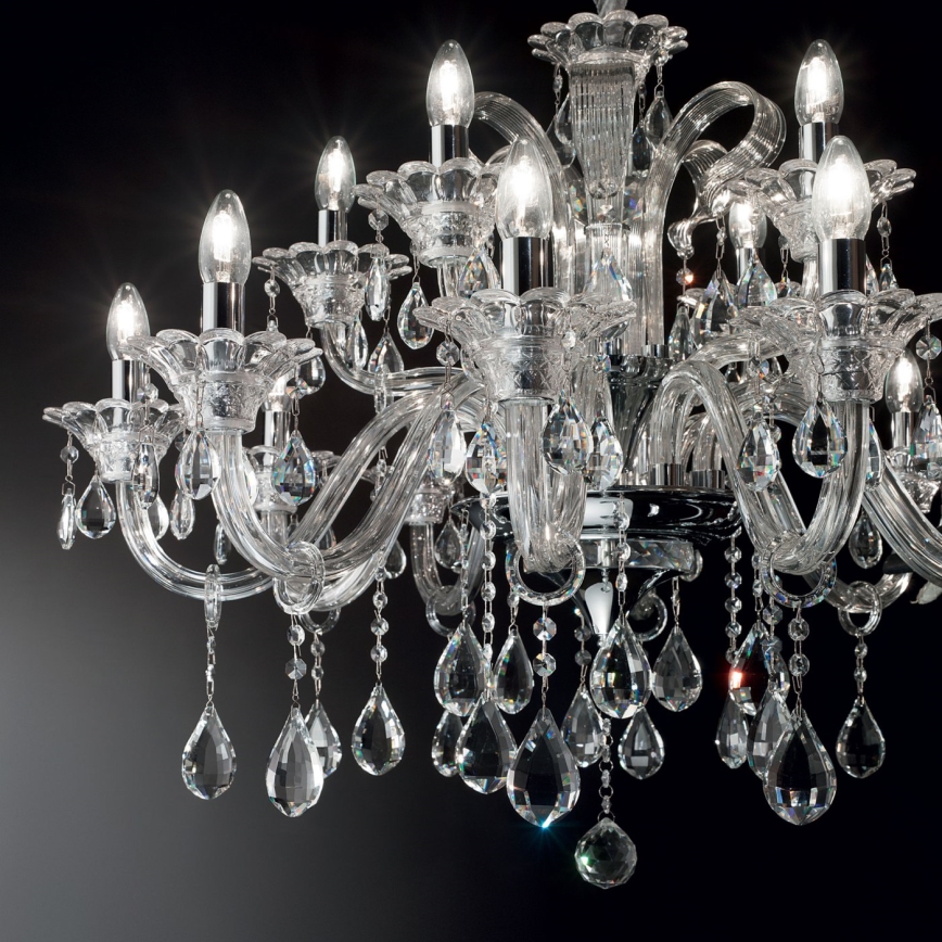Ideal Lux - Kristall-lühter COLOSSAL 15xE14/40W/230V d. 95 cm läbipaistev/läikiv kroom