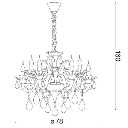 Ideal Lux - Kristall-lühter COLOSSAL 8xE14/40W/230V d. 78 cm läikiv kroom