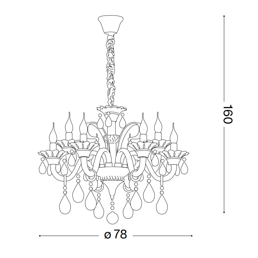 Ideal Lux - Kristall-lühter COLOSSAL 8xE14/40W/230V d. 78 cm läikiv kroom