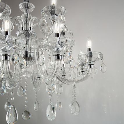 Ideal Lux - Kristall-lühter CONTINENTAL 12xE14/40W/230V d. 86 cm läbipaistev