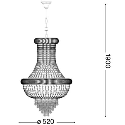 Ideal Lux - Kristall-lühter DUBAI 10xE14/28W/230V d. 52 cm läikiv kroom