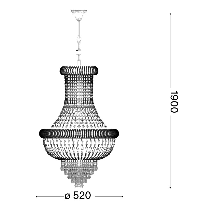Ideal Lux - Kristall-lühter DUBAI 10xE14/28W/230V d. 52 cm läikiv kroom