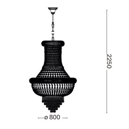 Ideal Lux - Kristall-lühter DUBAI 24xE14/28W/230V d. 80 cm kuldne