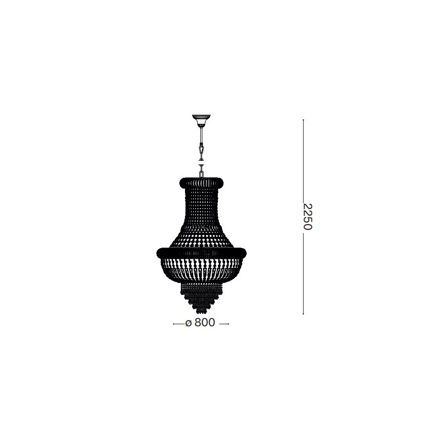 Ideal Lux - Kristall-lühter DUBAI 24xE14/28W/230V d. 80 cm kuldne