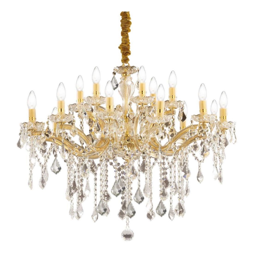 Ideal Lux - Kristall-lühter FLORIAN 18xE14/40W/230V d. 86 cm kuldne