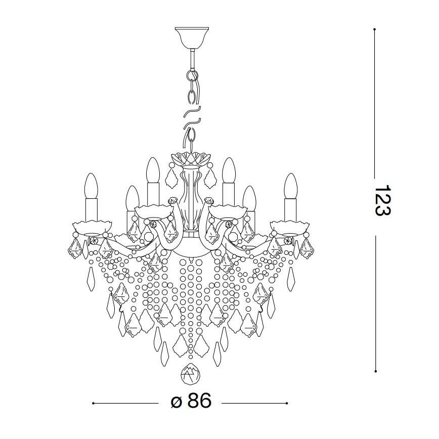 Ideal Lux - Kristall-lühter FLORIAN 18xE14/40W/230V d. 86 cm kuldne