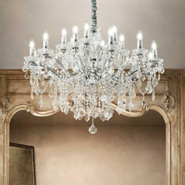 Ideal Lux - Kristall-lühter FLORIAN 18xE14/40W/230V d. 86 cm läbipaistev