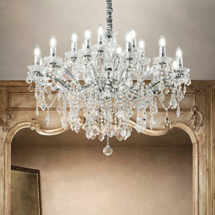 Ideal Lux - Kristall-lühter FLORIAN 18xE14/40W/230V d. 86 cm läbipaistev