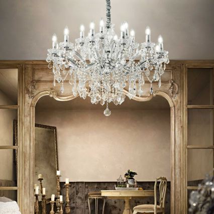 Ideal Lux - Kristall-lühter FLORIAN 18xE14/40W/230V d. 86 cm läbipaistev