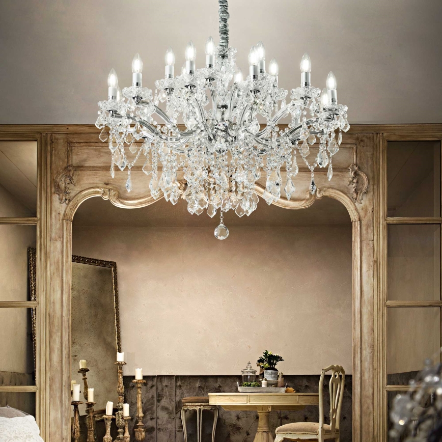 Ideal Lux - Kristall-lühter FLORIAN 18xE14/40W/230V d. 86 cm läbipaistev