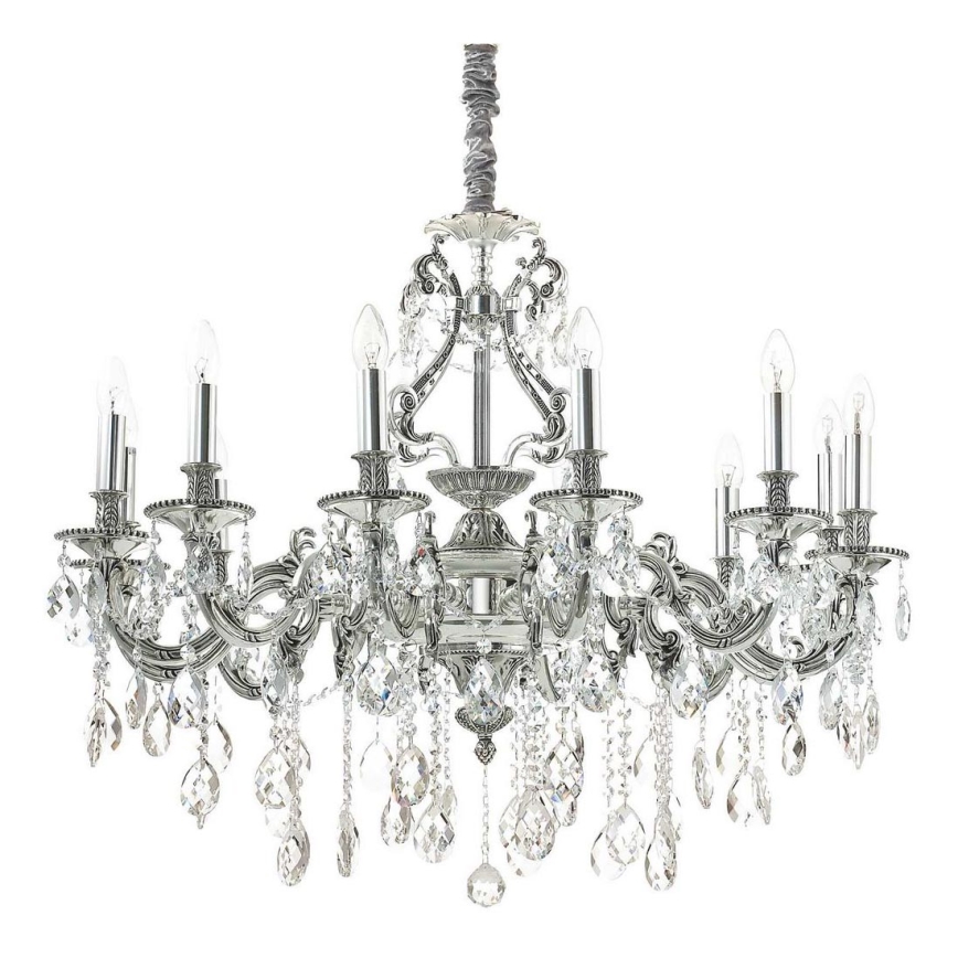 Ideal Lux - Kristall-lühter GIOCONDA 12xE14/40W/230V d. 90 cm hõbedane