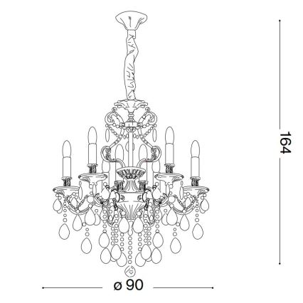 Ideal Lux - Kristall-lühter GIOCONDA 12xE14/40W/230V d. 90 cm hõbedane
