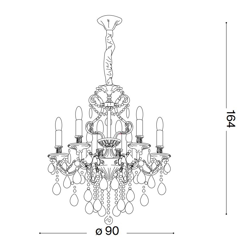 Ideal Lux - Kristall-lühter GIOCONDA 12xE14/40W/230V d. 90 cm hõbedane