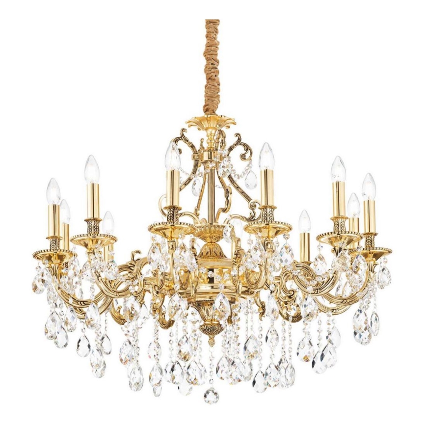 Ideal Lux - Kristall-lühter GIOCONDA 12xE14/40W/230V d. 90 cm kuldne