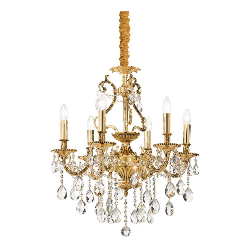 Ideal Lux - Kristall-lühter GIOCONDA 6xE14/40W/230V d. 62 cm kuldne