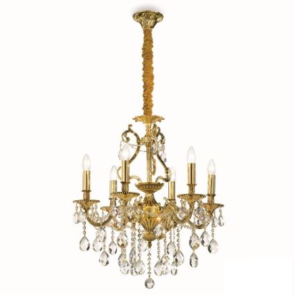 Ideal Lux - Kristall-lühter GIOCONDA 6xE14/40W/230V d. 62 cm kuldne