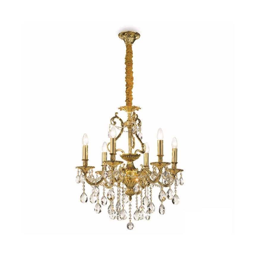 Ideal Lux - Kristall-lühter GIOCONDA 6xE14/40W/230V d. 62 cm kuldne
