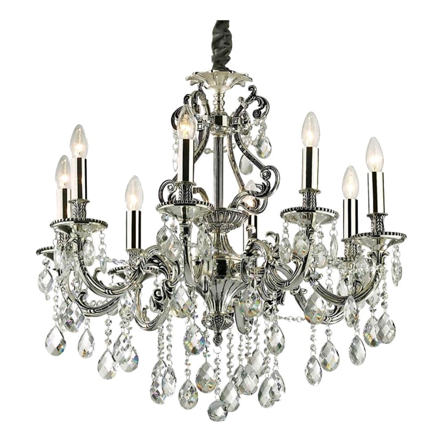 Ideal Lux - Kristall-lühter GIOCONDA 8xE14/40W/230V d. 73 cm hõbedane