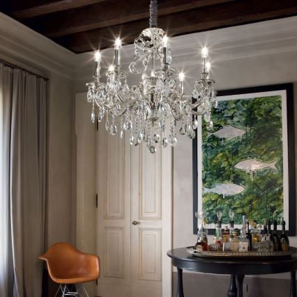 Ideal Lux - Kristall-lühter GIOCONDA 8xE14/40W/230V d. 73 cm hõbedane
