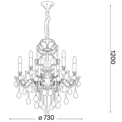 Ideal Lux - Kristall-lühter GIOCONDA 8xE14/40W/230V d. 73 cm hõbedane