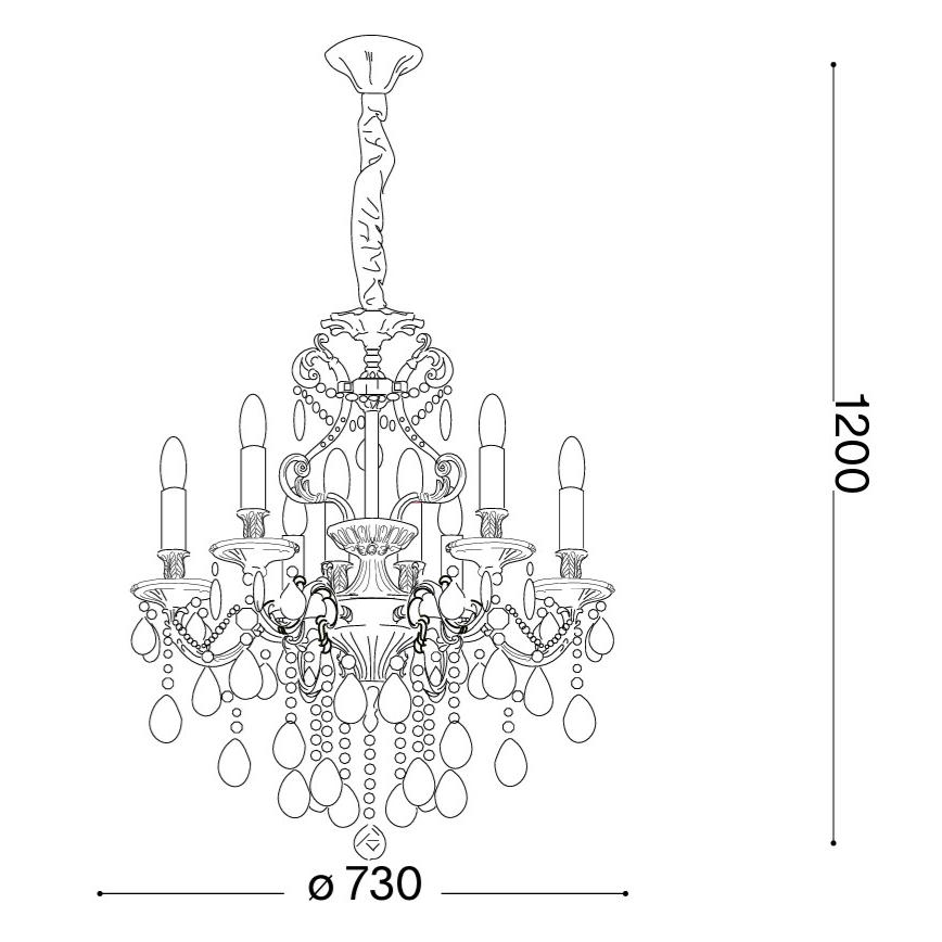 Ideal Lux - Kristall-lühter GIOCONDA 8xE14/40W/230V d. 73 cm hõbedane