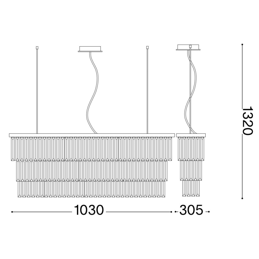 Ideal Lux - Kristall-lühter MARTINEZ 8xE14/40W/230V