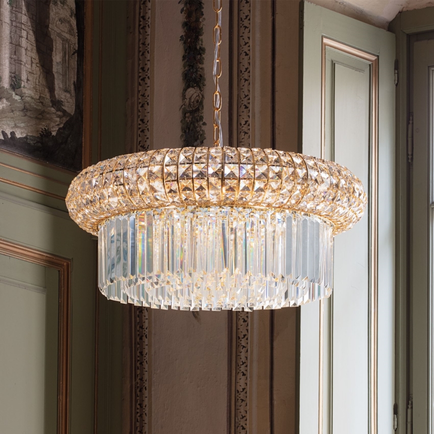 Ideal Lux - Kristall-lühter NABUCCO 12xE14/40W/230V d. 60 cm kuldne