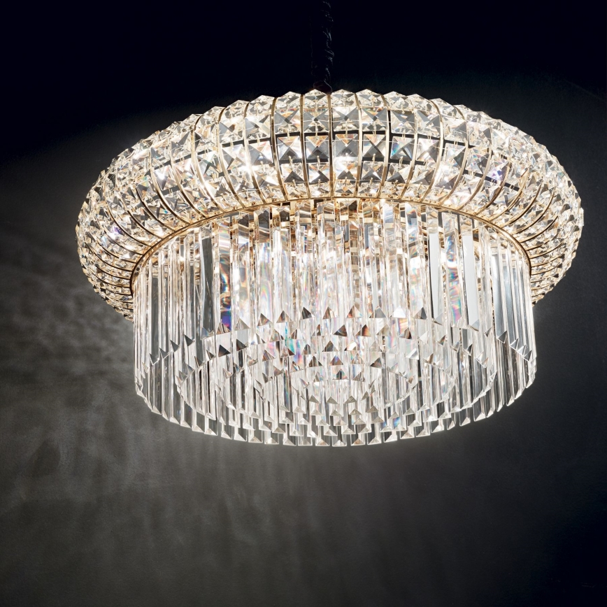 Ideal Lux - Kristall-lühter NABUCCO 12xE14/40W/230V d. 60 cm kuldne