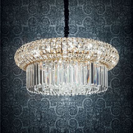Ideal Lux - Kristall-lühter NABUCCO 12xE14/40W/230V d. 60 cm kuldne