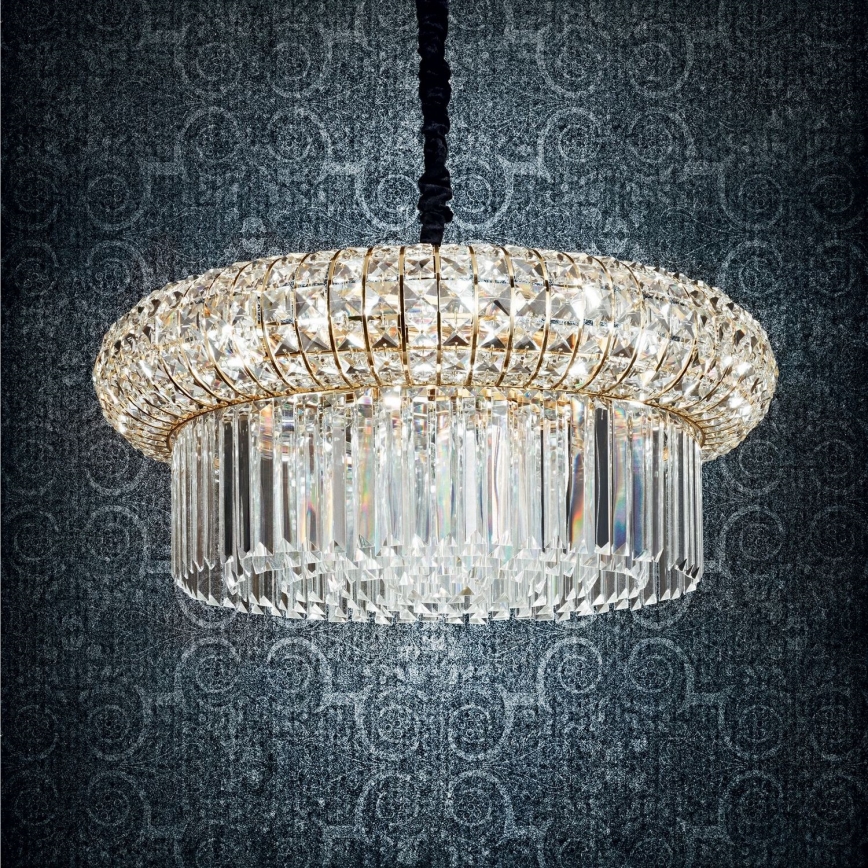 Ideal Lux - Kristall-lühter NABUCCO 12xE14/40W/230V d. 60 cm kuldne