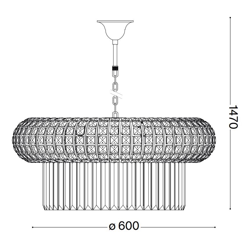 Ideal Lux - Kristall-lühter NABUCCO 12xE14/40W/230V d. 60 cm kuldne