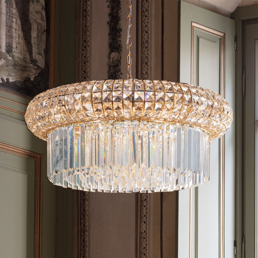 Ideal Lux - Kristall-lühter NABUCCO 16xE14/40W/230V d. 70 cm kuldne