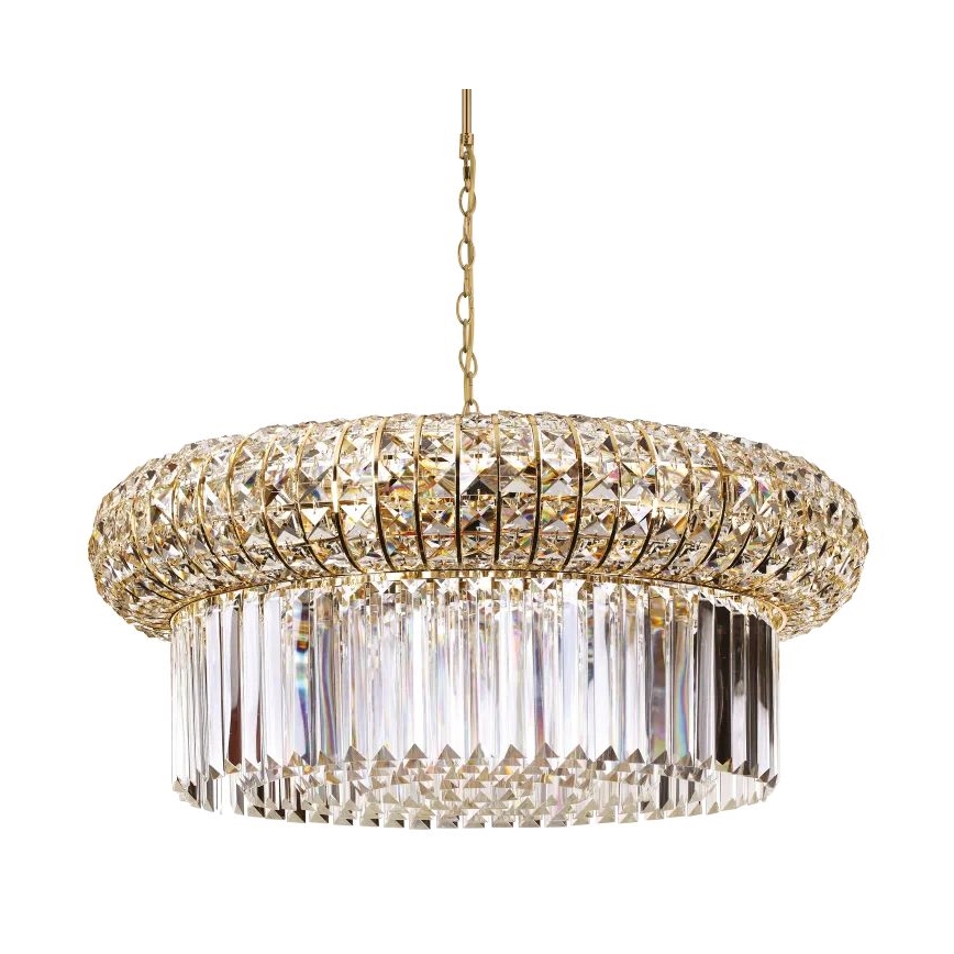 Ideal Lux - Kristall-lühter NABUCCO 16xE14/40W/230V d. 70 cm kuldne