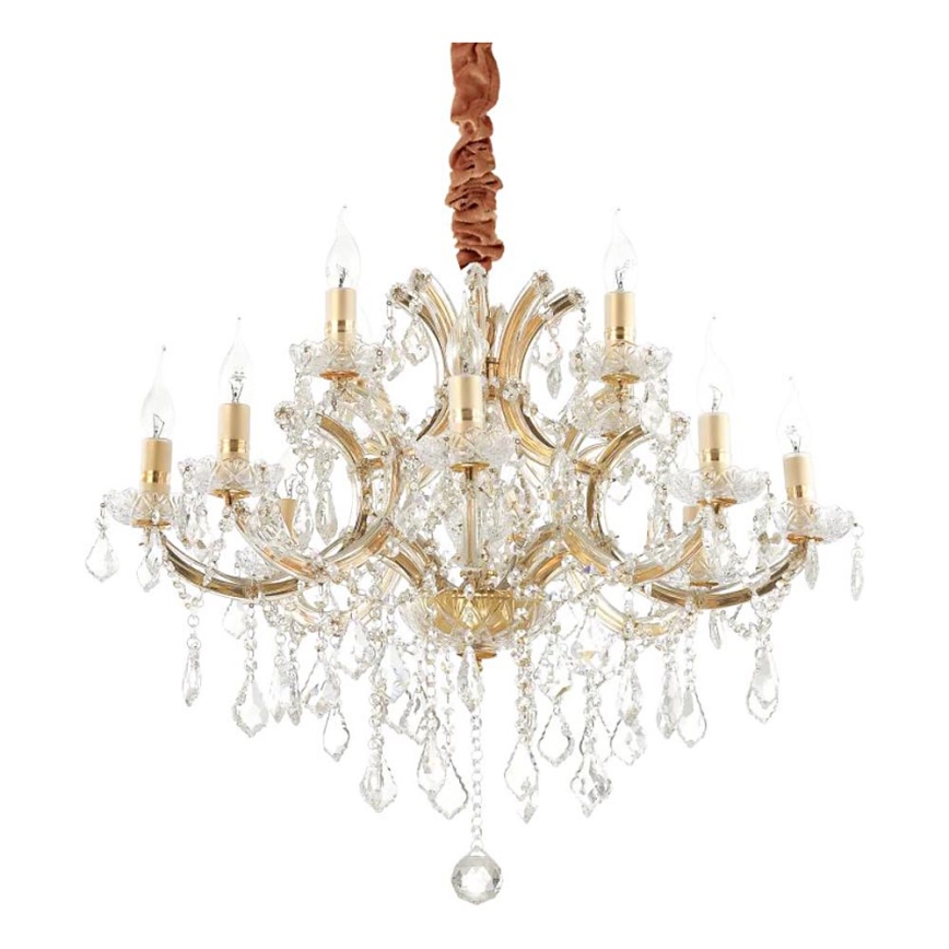 Ideal Lux - Kristall-lühter NAPOLEON 12xE14/40W/230V d. 74 cm kuldne