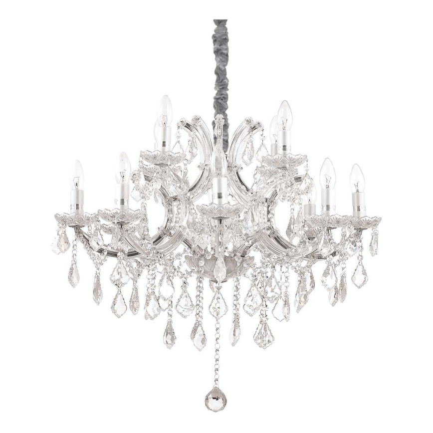 Ideal Lux - Kristall-lühter NAPOLEON 12xE14/40W/230V d. 74 cm läikiv kroom