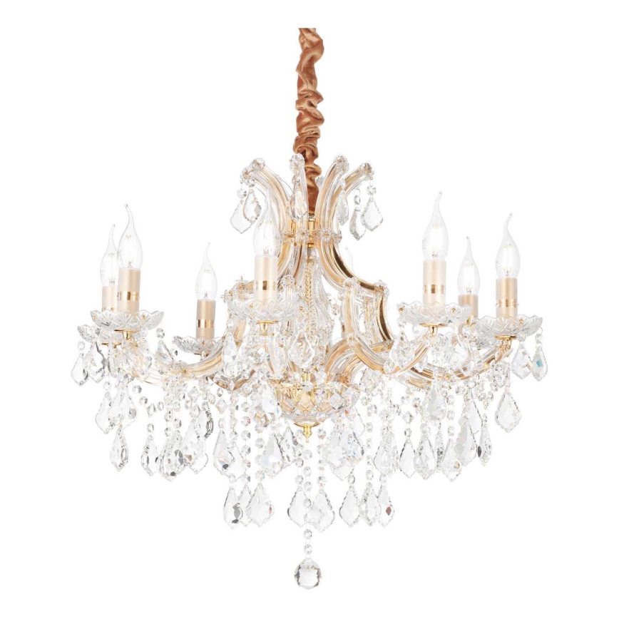 Ideal Lux - Kristall-lühter NAPOLEON 8xE14/40W/230V d. 67 cm kuldne