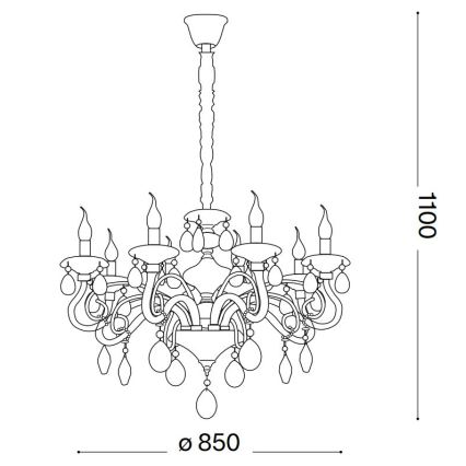 Ideal Lux - Kristall-lühter NEGRESCO 10xE14/28W/230V d. 85 cm läbipaistev