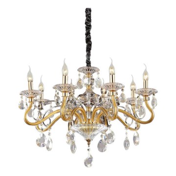 Ideal Lux - Kristall-lühter NEGRESCO 8xE14/28W/230V d. 73,5 cm kuldne