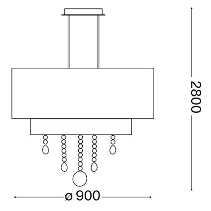 Ideal Lux - Kristall-lühter OPERA 10xE27/60W/230V d. 90 cm valge