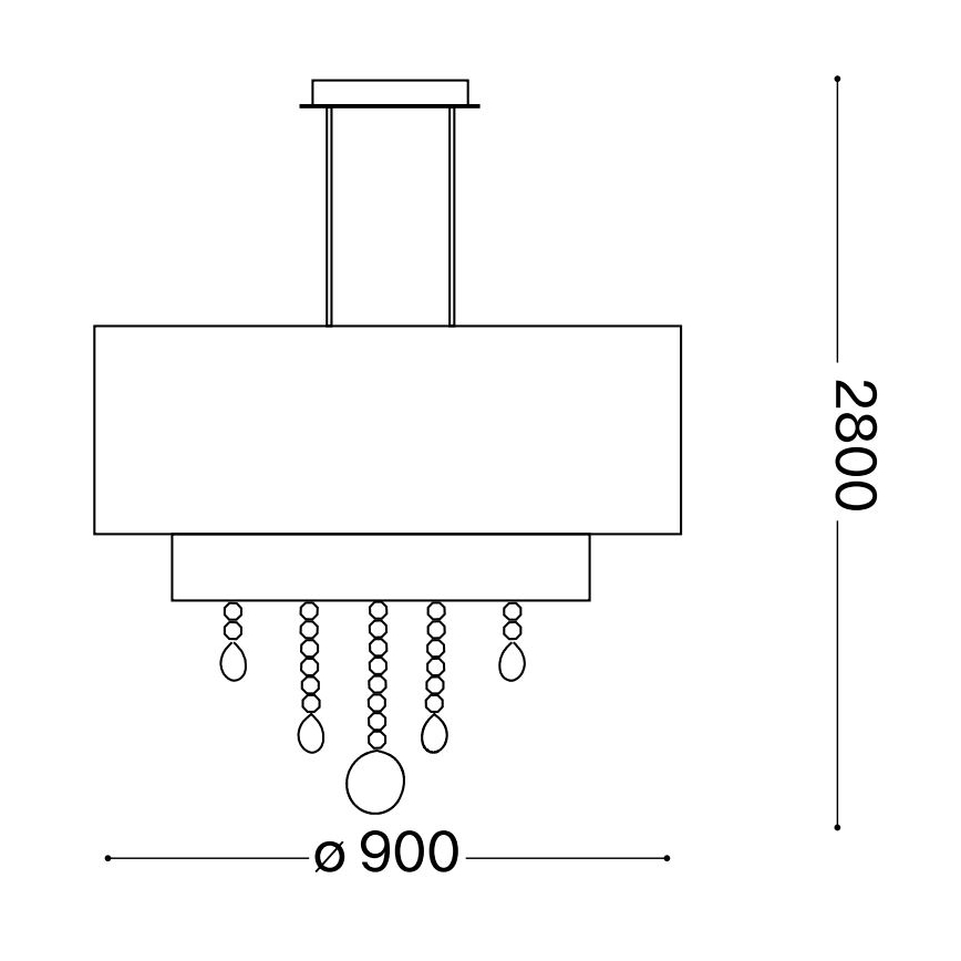 Ideal Lux - Kristall-lühter OPERA 10xE27/60W/230V d. 90 cm valge